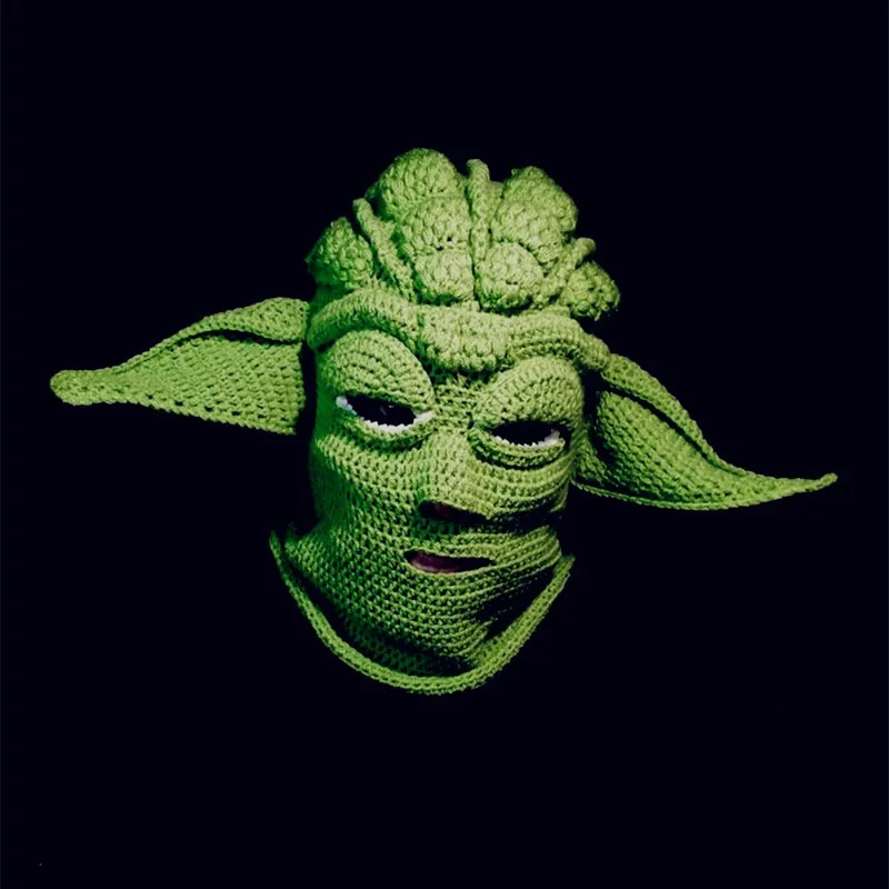 Movie Star Cosplay The Baby Yoda-boy Costume The Child Knitted Hat Funny Spoof Tricky Headgear Cap Christmas Halloween