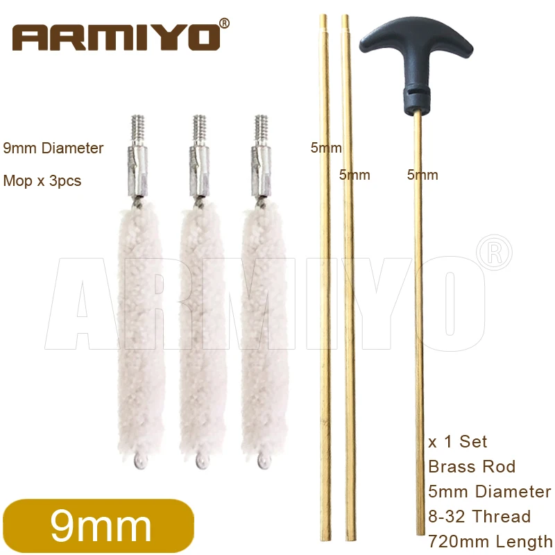 Armiyo Rohrreinigungsbürsten-Set für 4,5mm ~ 18,5mm Durchmesser Rohre, Messing Drehbare Stange, Jagdzubehör – Detail 5