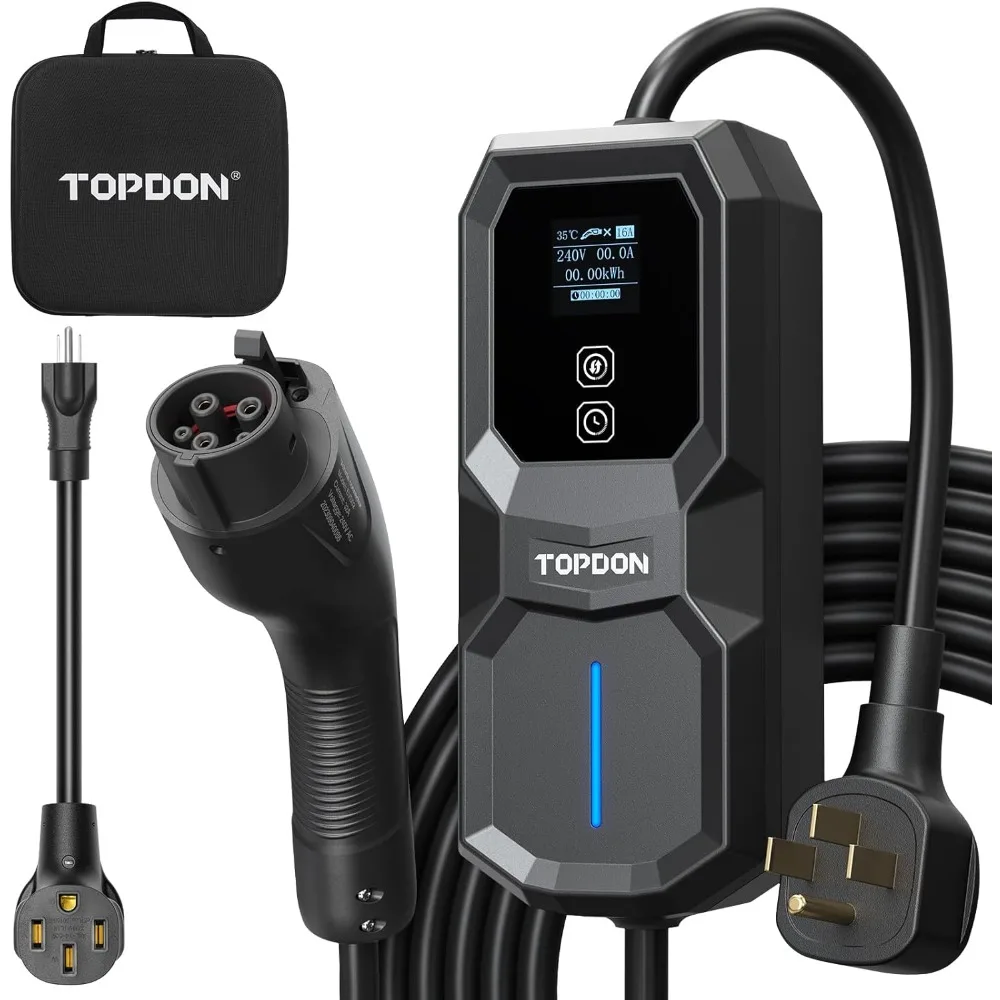 TOPDON-cargador EV Nivel 2, 32Amp, 240V, carga portátil para vehículo eléctrico