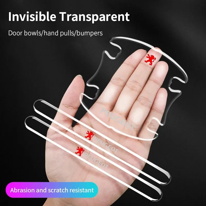 8PCS Door Bowl Handle Anti Scratch Sticker Paint Protector For Peugeot 208 2008 308 3008 408 508 5008 4008 206 307 RCZ Expert