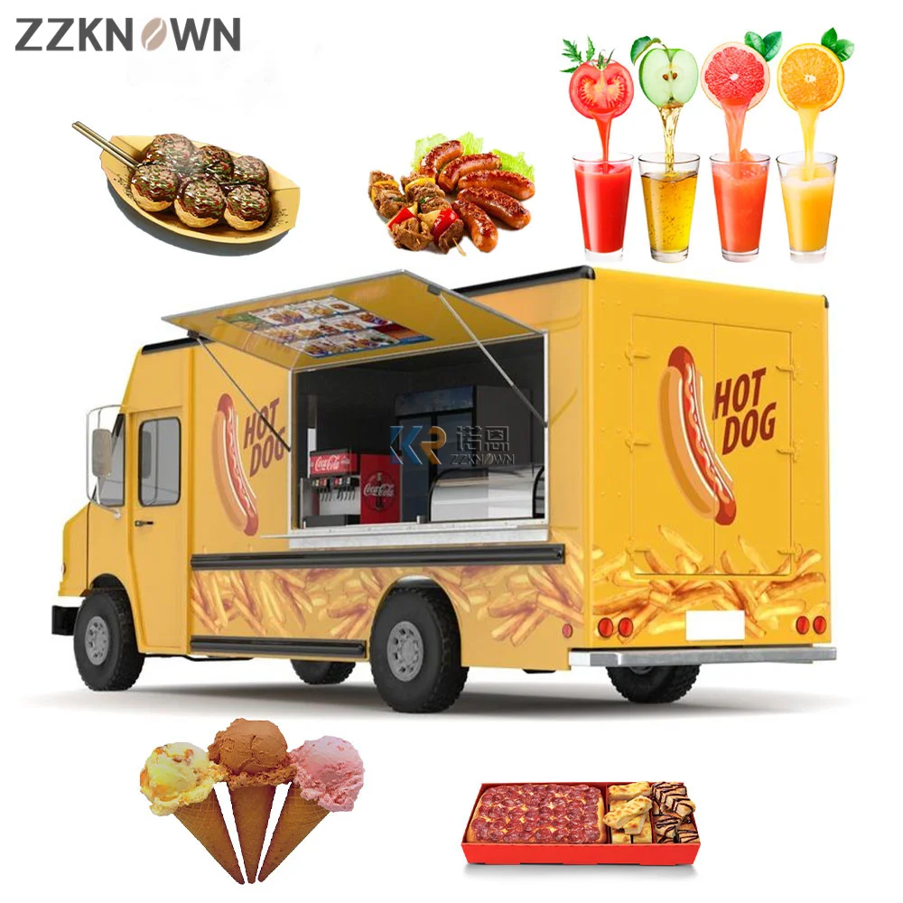 Big Remolque Food Truck Cater Bakery Pizza Coffee Juice Bar Street Food Kiosk Catering Trailer Electric Van Beer Ice Cream Cart