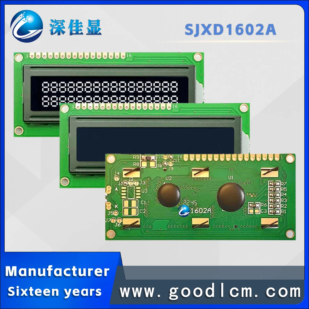 1602LCD Lcd Display 16x02lcm Lcd Module 16 * 02a Karakter Lcd Va Zwarte Achtergrond Witte Letters 5V Of 3.3V Powerst7066 Drive