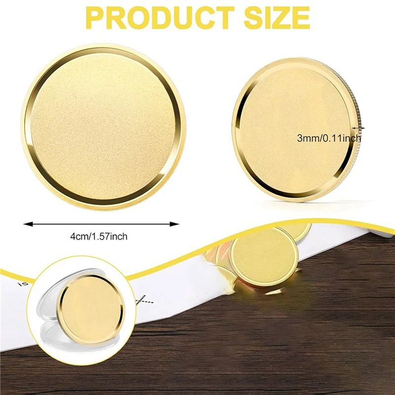 ABFI 50Pcs Brass Laser Engraving Blanks Blank Challenge Frosted Coin With Acrylic Protection Box - 40Mm For DIY Crafts