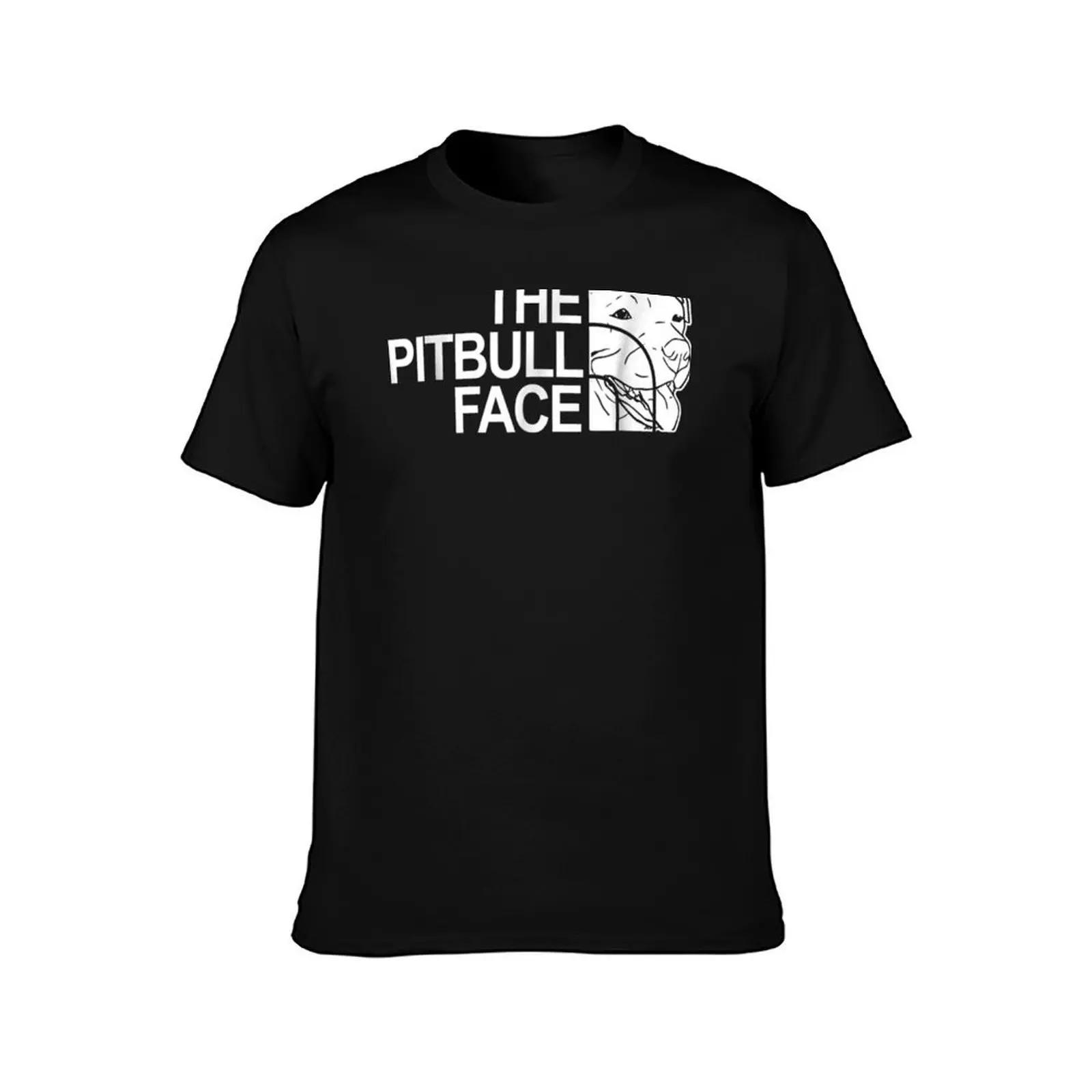 The Pitbull Face Funny Dog Pitbull S T-Shirt, Summer Casual Cotton Tee, Oversized Streetwear Tops, Vintage Graphic Print