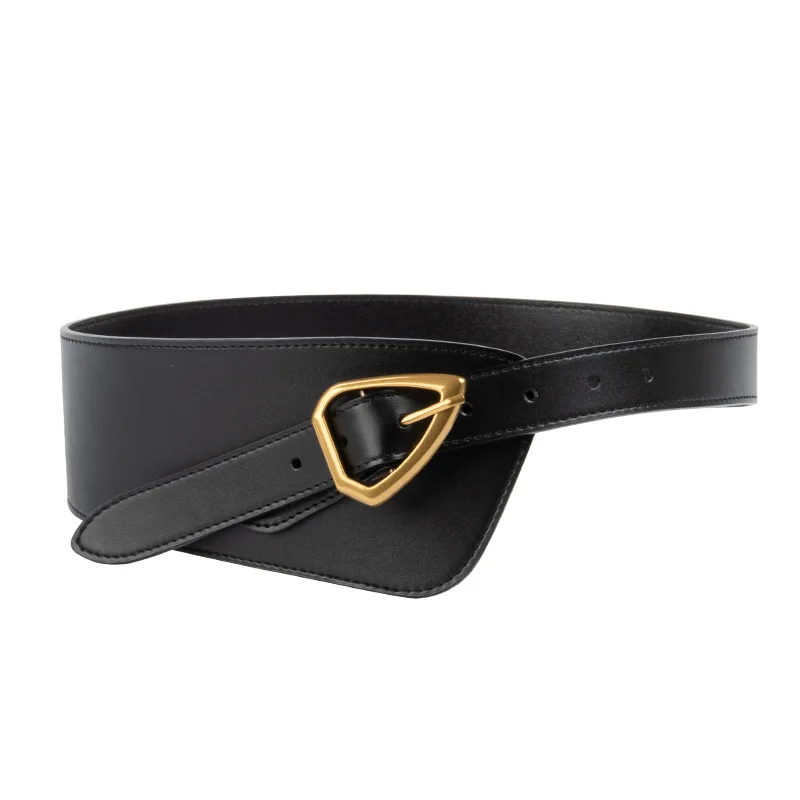 Женский декоративный ремень с широкой застежкой на талии и платье-пальто, кожаная туника, простой и универсальный ремень