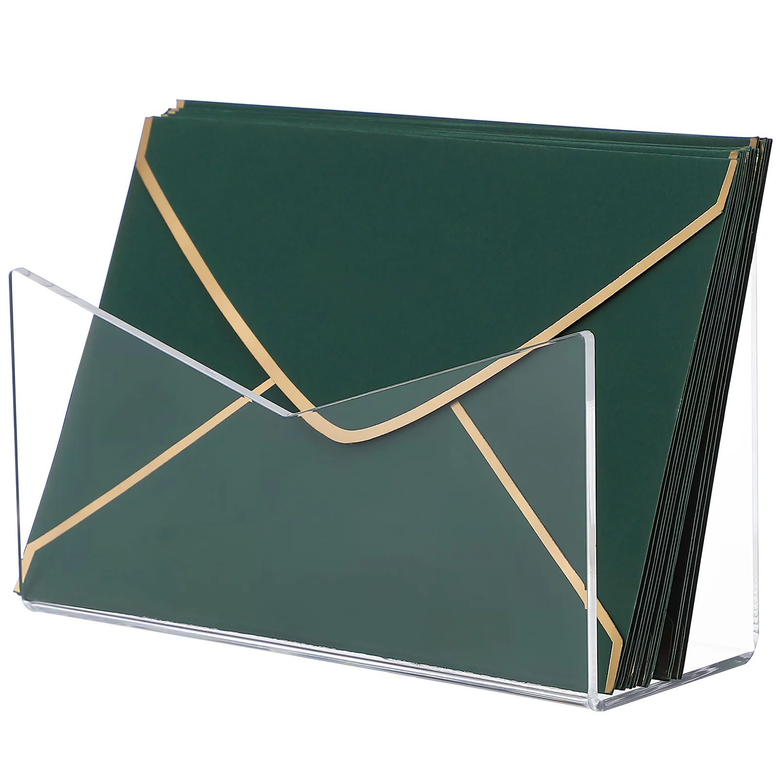 Acryl-Post-Organizer für den Schreibtisch, transparenter Briefhalter, polierte Kanten, abgerundete Ecken, Büro-Post-Sortierer, Umschlag-Organizer-Rack