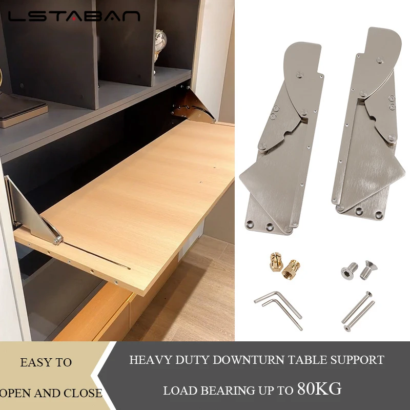 Downward Flipping Cabinet Door Support 80 kg Stainless Steel Bracket Desk Flip Top Connection Pull-Down Hinge