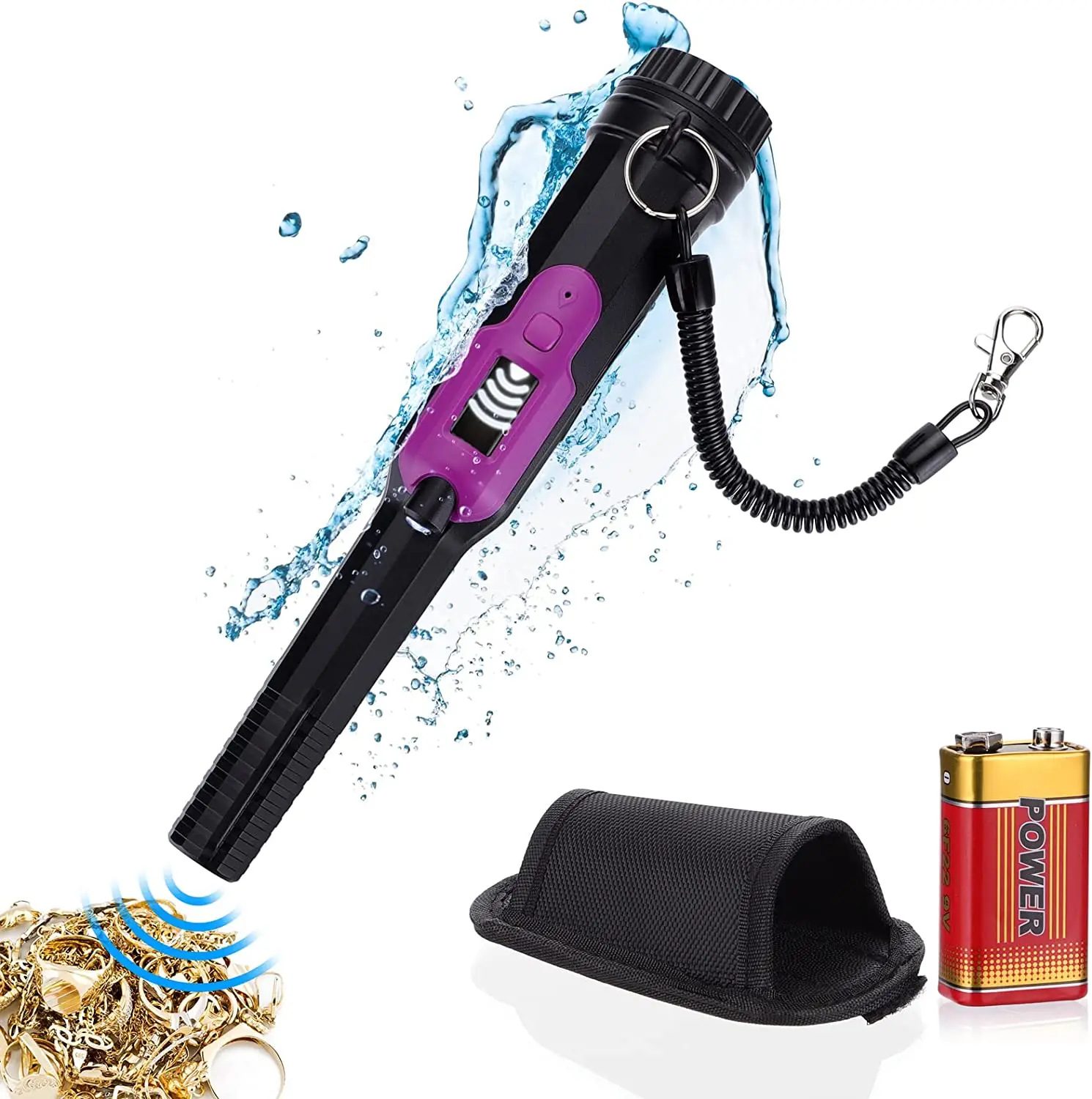 LCD Display Handheld Metal Detector HS-16 High Sensitive Waterproof Pinpointer Three Modes
