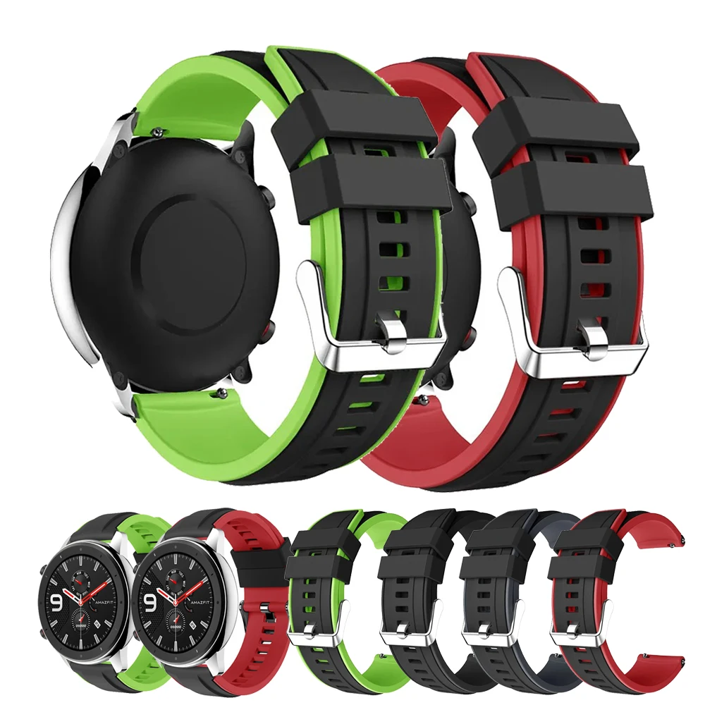 Bracelet de montre en Silicone, 22mm, pour Huami Amazfit Bip 6 5 Unity Bip5 Bip6, pour Amazfit Balance/Cheetah Pro/GTR2E Correa