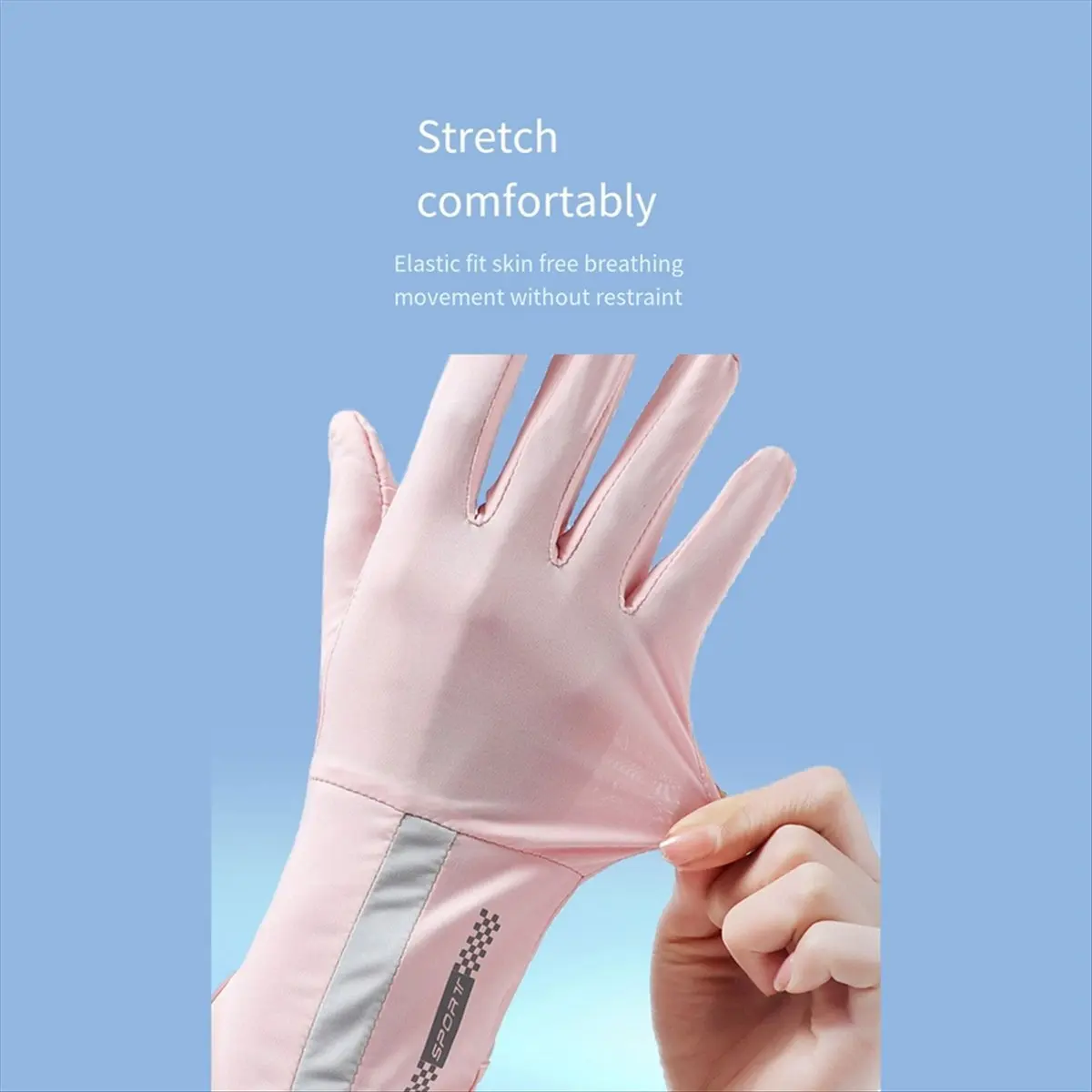 *ABKM UV Protection Gloves Driving Gloves Women, Full Finger UV Gloves Sun Gloves Sun Protection Gloves Beige