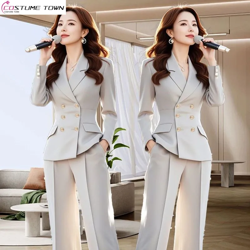 

Autumn and winter temperament goddess style high-end small fragrance suit jacket+pants set trend