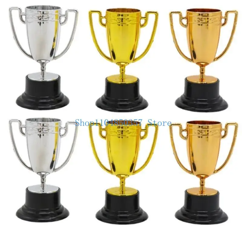 

5asd 6 шт. пластиковые небольшие трофеи золотого, серебряного бронзового цвета для спортивных наград