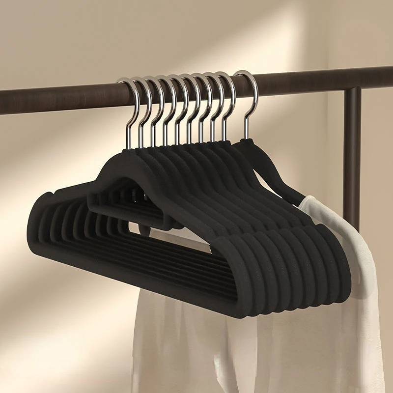 Flocking Hanger, Non Slip Support, Hanging Type, Unmarked Hanger, Non Slip Plastic Hanger, Seamless Wardrobe Hanger