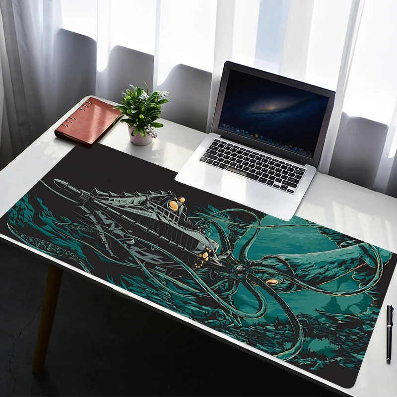 Mouse Pad Laptop Non Slip Extended Desktop Mouse Mat PC Rubber Keyboard Pad Sea Monsters And Ships Gaming Accessories Mousepad