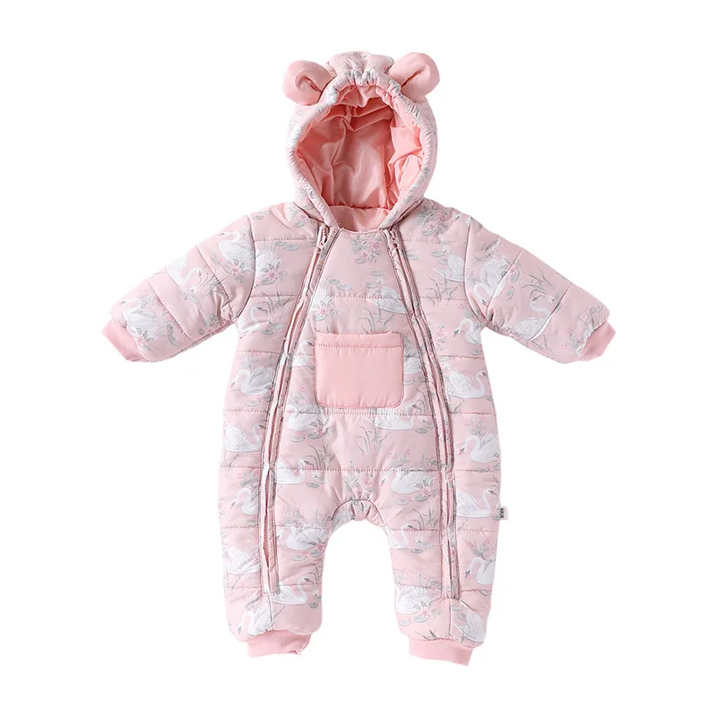 Baby Winter Clothes Newborn Romper Winter Filled Thickened Baby Boy Girl Full Month Hat Cotton Clothes Cotton Coat