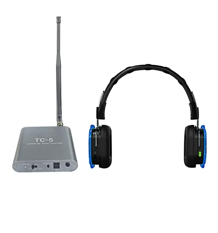 

IN STOCK TC-5 HiFi More Channels 500M Dj Foldable Wireless Stereo Silent Disco Headphone and Transmitter