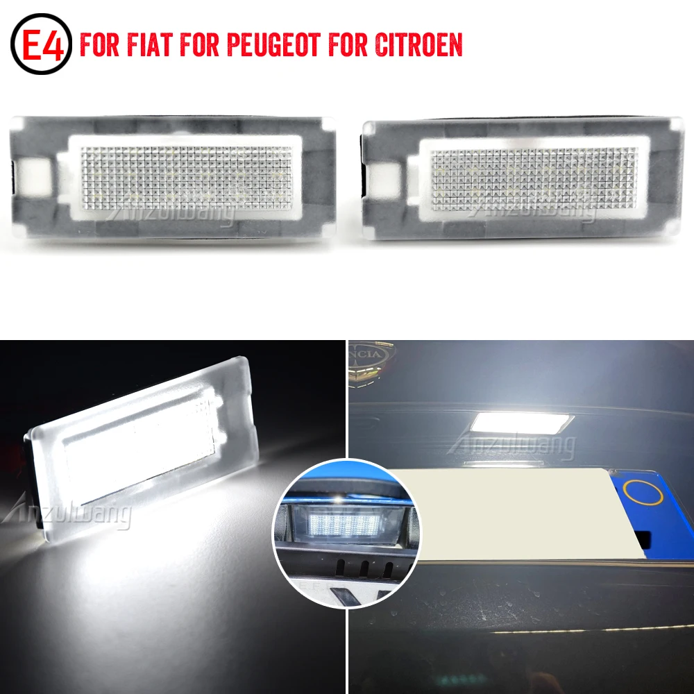 2X For Fiat Ducato Kasten For Peugeot Boxer Bus Kasten  2006-2020 LED License Plate Light Number Plate Lamp