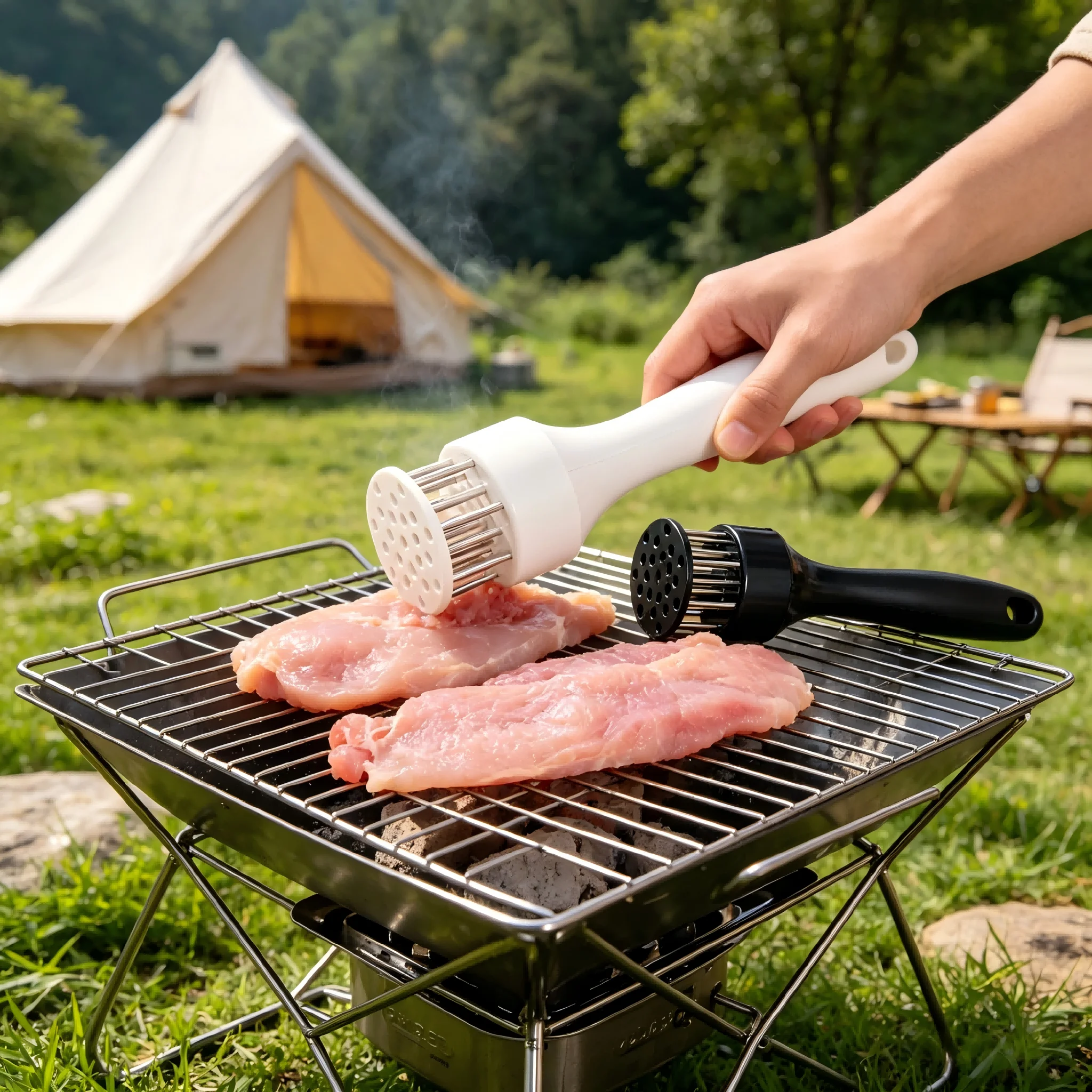 5Pcs Heavy Duty Meat Tenderizer Professional Stainless Steel Needle Meat Tenderizer Tool Versatile For Home Kitchen Outdoor BBQ Grilling And Daily Cooking