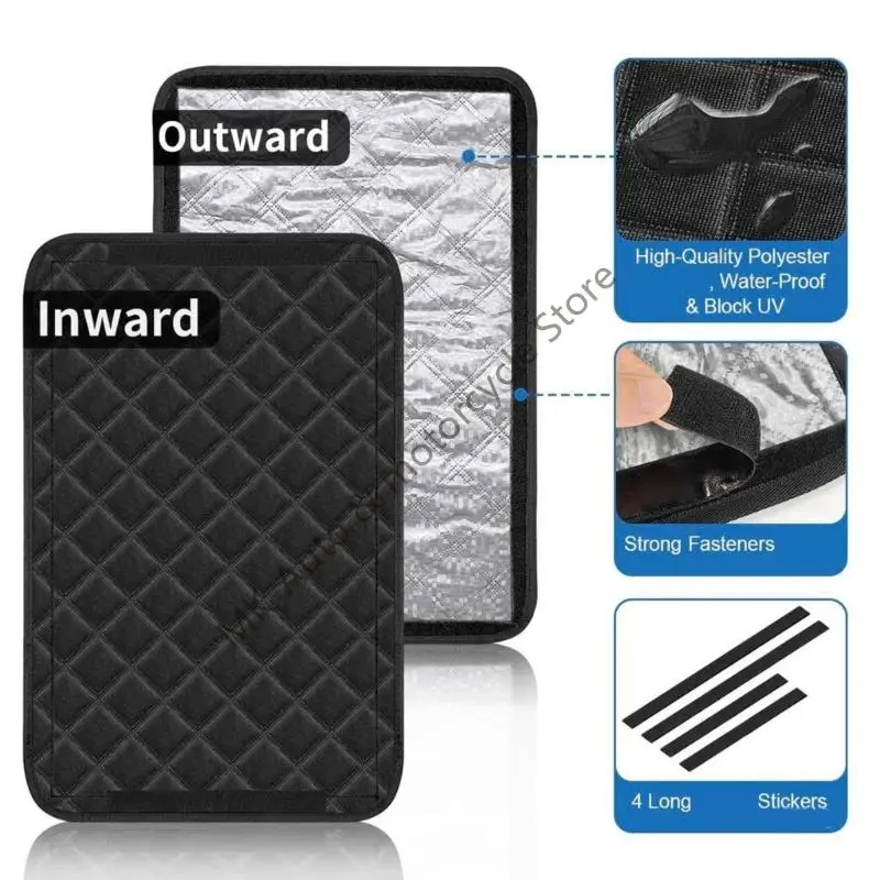 

F62F Universal RVs Campers Sunshade Block UV Rays Heat Insulation Trailer Window Shades Curtains Flexible Easy Installation