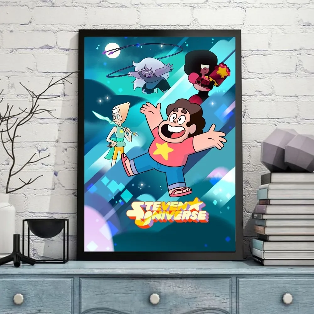 S-steven Universe Retro Poster Self-adhesive Art Poster Retro Kraft Paper Sticker DIY Room Bar Cafe Vintage Decorative Painting