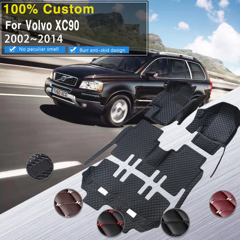 

Car Floor Mat For Volvo XC90 MK1 2002~2014 7seat Dirt-resistant Leather Mat Cubre Pisos Para Autos Car Accessories Interior Part