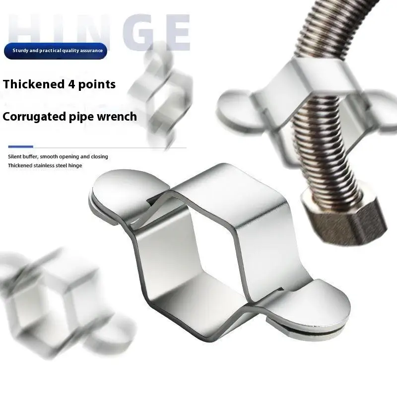 Detachable Kitchen Faucet Tap Inlet Hose Wrench 1/5/10 Pcs Silver Iron 4-Point Corrugated Pipe Hexagon Nut Wrench Repair Tool