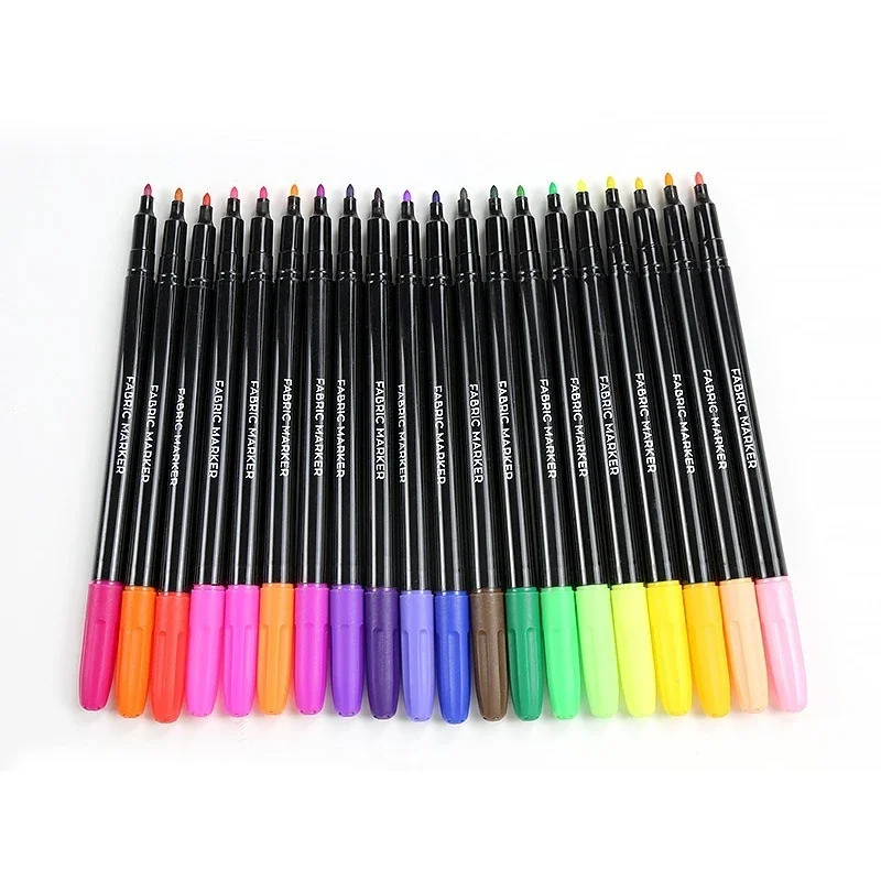 12 kleuren/set waterdichte kleurvaste stof textiel markeerstift permanente pen voor doe-het-zelf kleding kunst graffiti tekening schilderpen