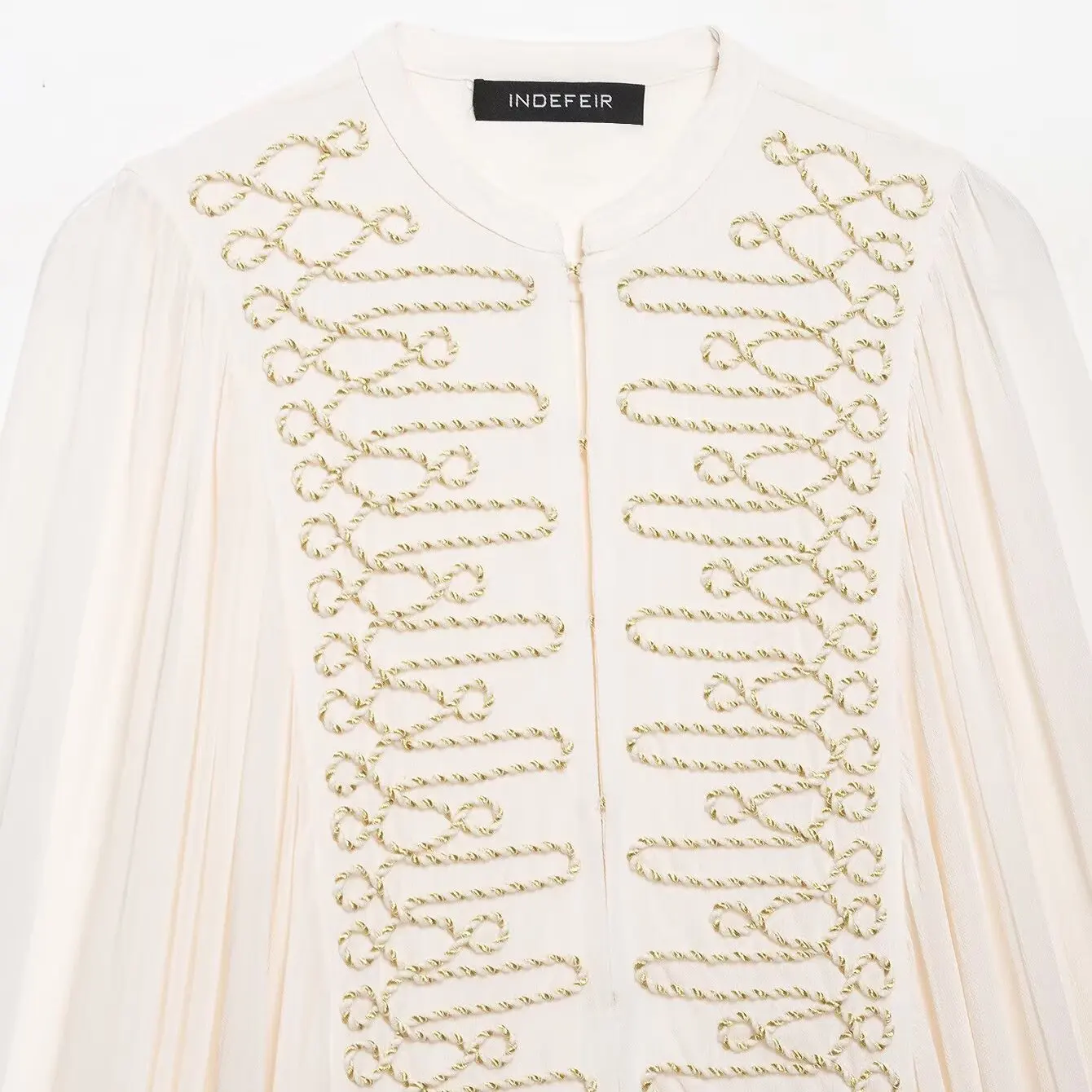 Fashionable Versatile Romantic Rope Knot Shirt JNLEAOG Women's Clothing Autumn New Style Polyester Long Sleeve Shirt