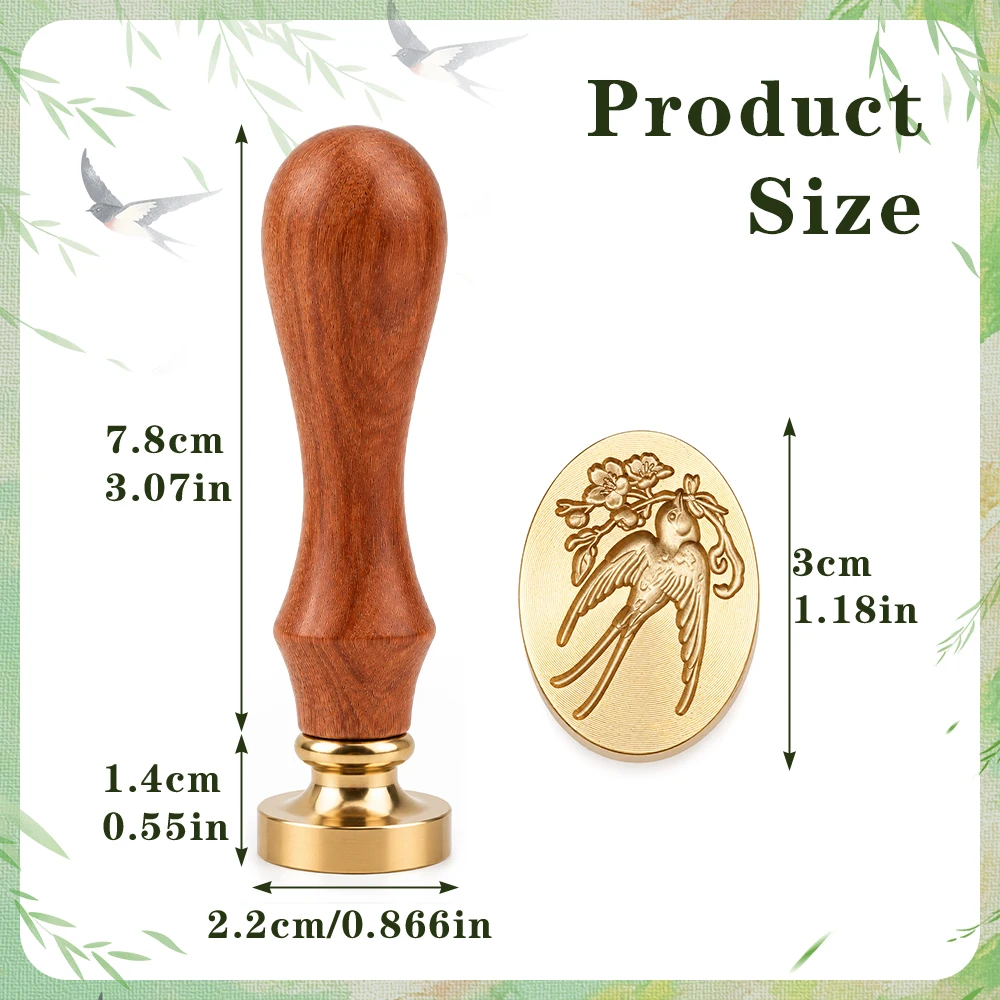 Vintage 3D Embossed Wax Seal Stamp with Handle,writer Illustration Brass Sealing Stamp for Envelope Wedding Invitation DIY Craft