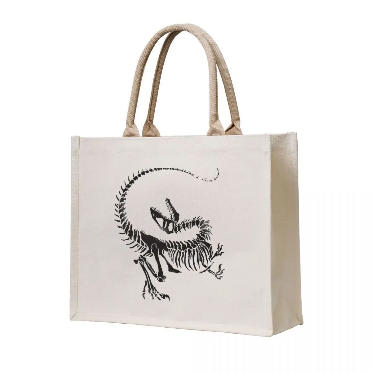 

Velociraptor Skeleton Print Tote Bag Shopper bag Canvas Cloth bag