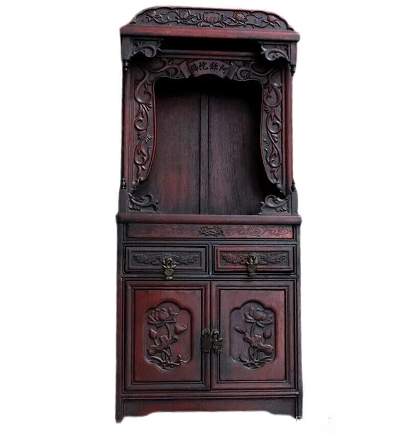 Altar budista de palisandro antiguo, santuario Butsudan, colección de casa Zen de Dios