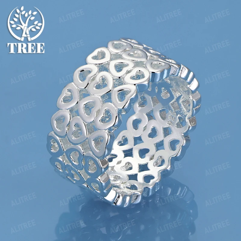 

Noble Luxury 925 Sterling Silver Heart Ring For Men Women Birthday Party Valentine's Day Exquisite Cute Jewelry Accessories