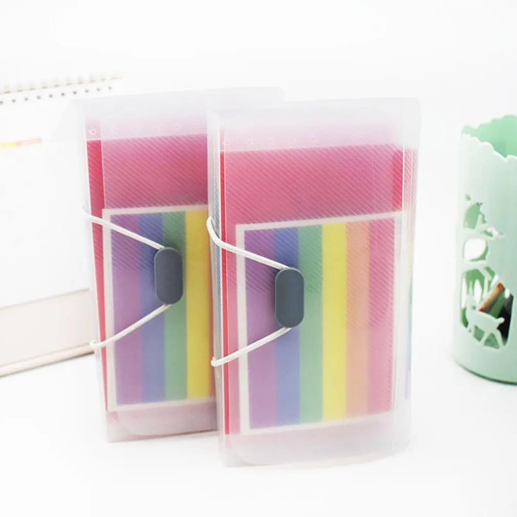 New A6 Mini 13 Pockets Portable Storage Clip With Buckle Expanding File Folder Rainbow Document Organiser Multicolor Wallet Case