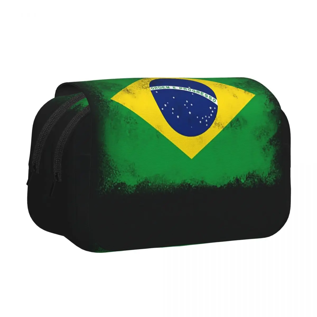 Brazil Flag Pencil Case Pencil Pouch Hard Shell Leather Big Capacity Pen Box Pencil Bag for Boy Girl Gifts