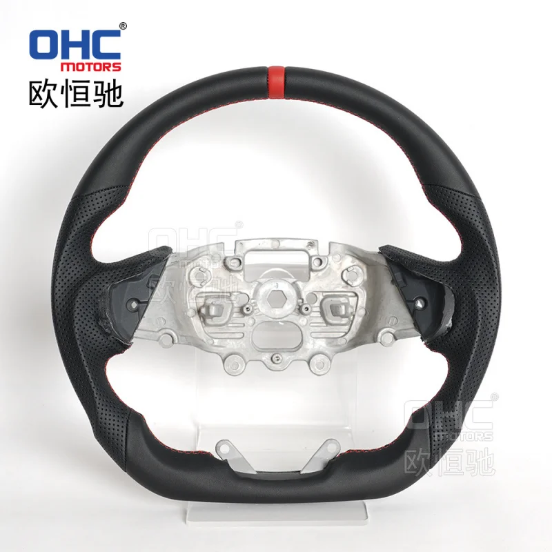 For Ford Everest 22-24 model American  full-leather with red stitching sports style car steering wheel