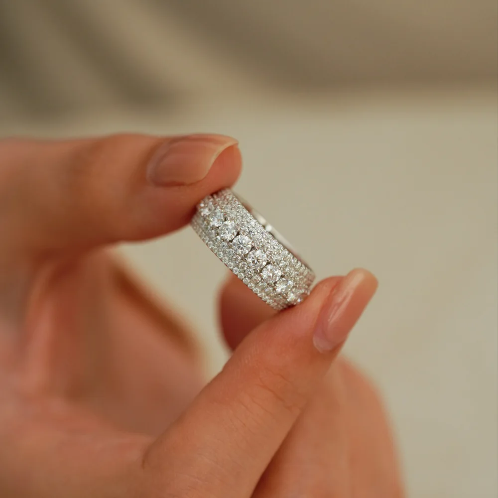 

CEICI Full Moissanite Wedding Rings S925 Silver 18K Gold Plated for Women Engagement Party Fine Jewelry GRA
