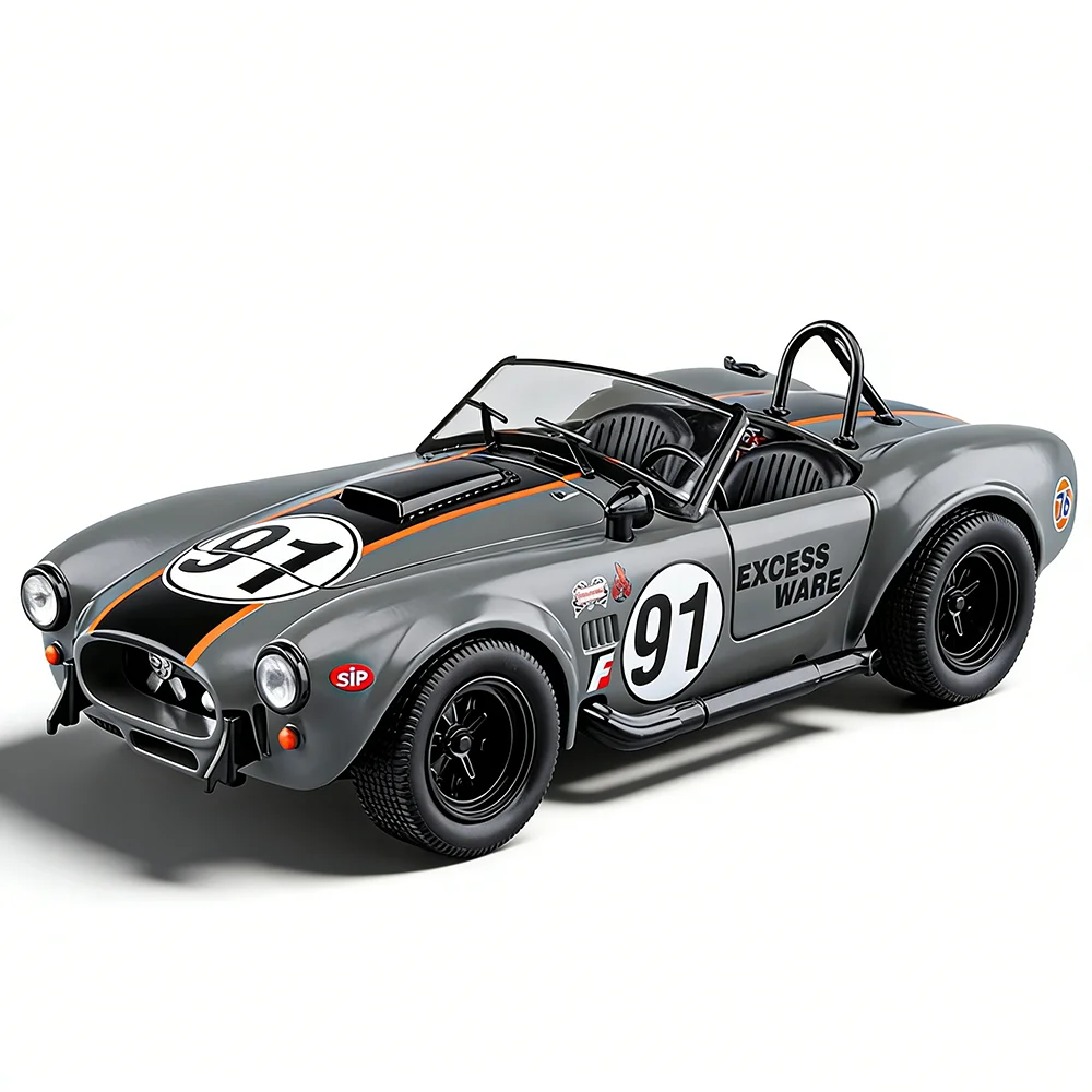 

Миниатюрная модель автомобиля Shelby Cobra RWB 993, литая из сплава, с открывающимися дверями, звуком, светом и функцией отката, изысканный сувенир.