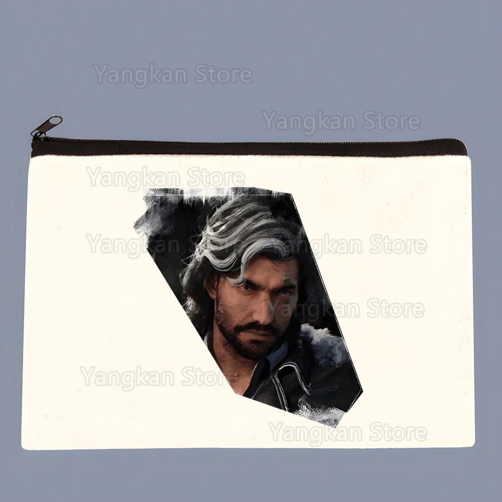 Clair Obscur Expedition 33 Padrão Sacos de armazenamento de lona Bolsa de cosméticos de viagem Bolsa divertida com zíper Material de escritório Estojo de lápis Carteira