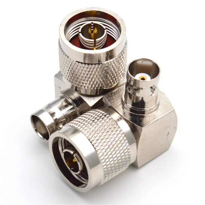 N Male to Q9 BNC Female Adapter NJ - BNCK Right Angle 90 Degree Brass RF Coax Adapters Connector