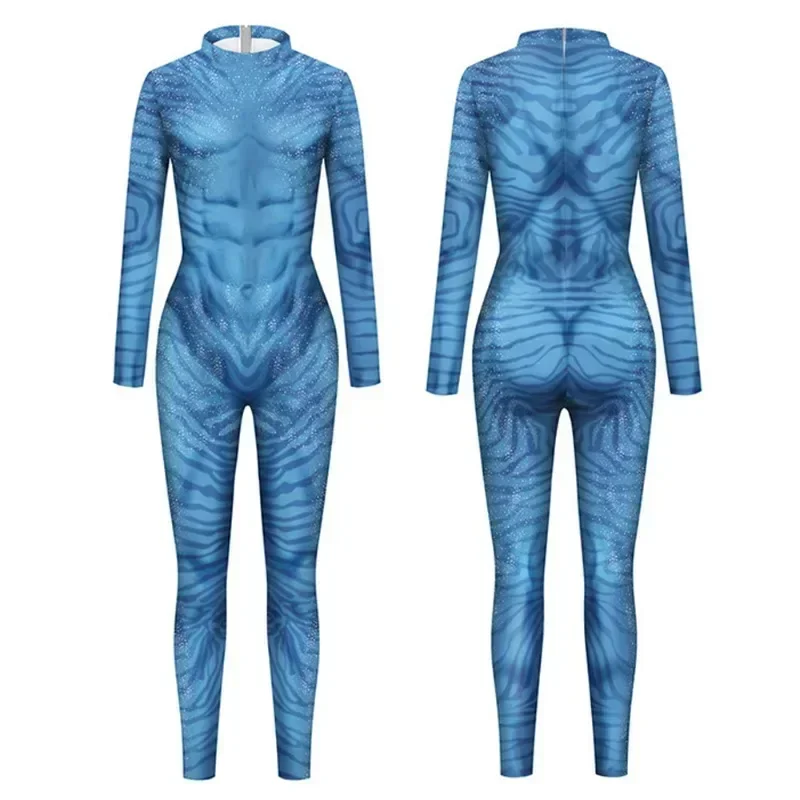 Movie Avatar Cosplay Costume Themed 3D Digital Print Jumpsuit for Men and Women 3D Digital Print Jumpsuit Halloween Zentai