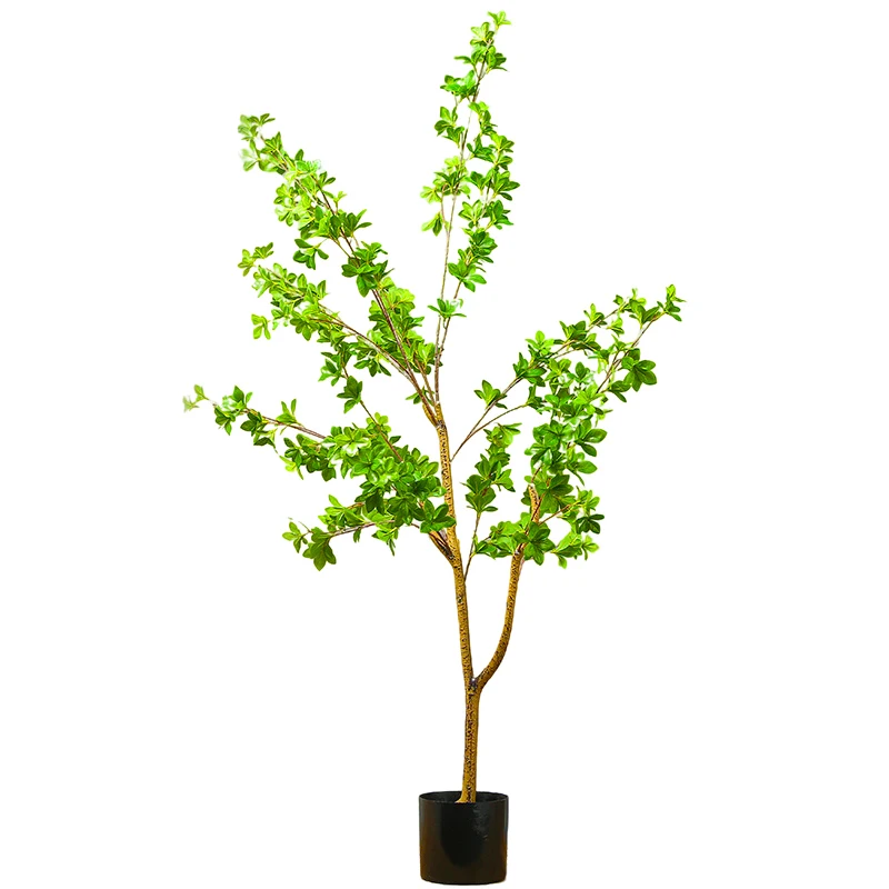 Fabric Realistic Plastic Tall Green plantas artificiales Wash Bonsai Desk Plant Artificial Tree Japanese Zen Leaf Plant