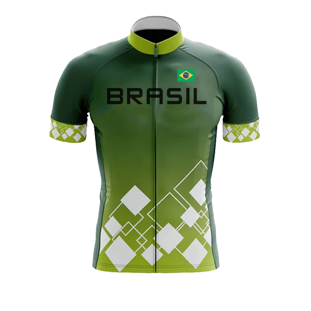 Brasil Men\'s Cycling Jersey Summer Breathable Male Short Sleeves Bicycle Clothes Cycling Shirt Mountain Bike Cycling Clothing