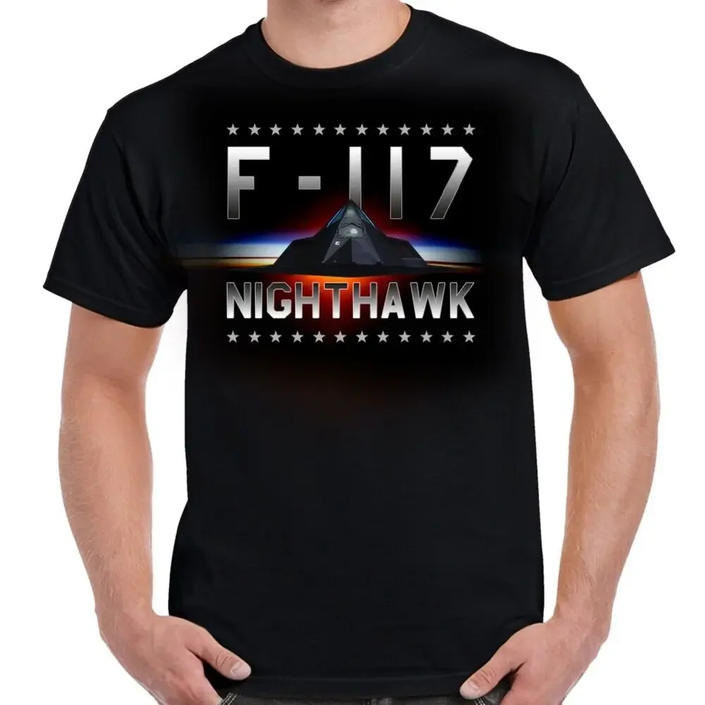 F-117 Nighthawk Stealth Attack Aircraft T-Shirt 100% Cotton O-Neck Summer Short Sleeve Casual Mens T-shirt Size S-3XL