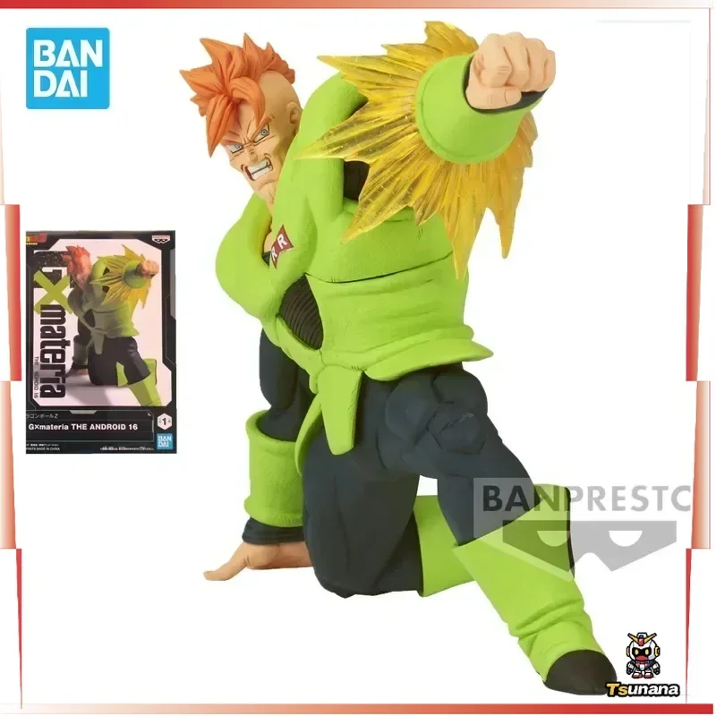 

In Stock Bandai Original BANPRESTO G x materia Anime Dragon Ball ANDROID 16 11CM PVC Figure Action Figures Model Toys