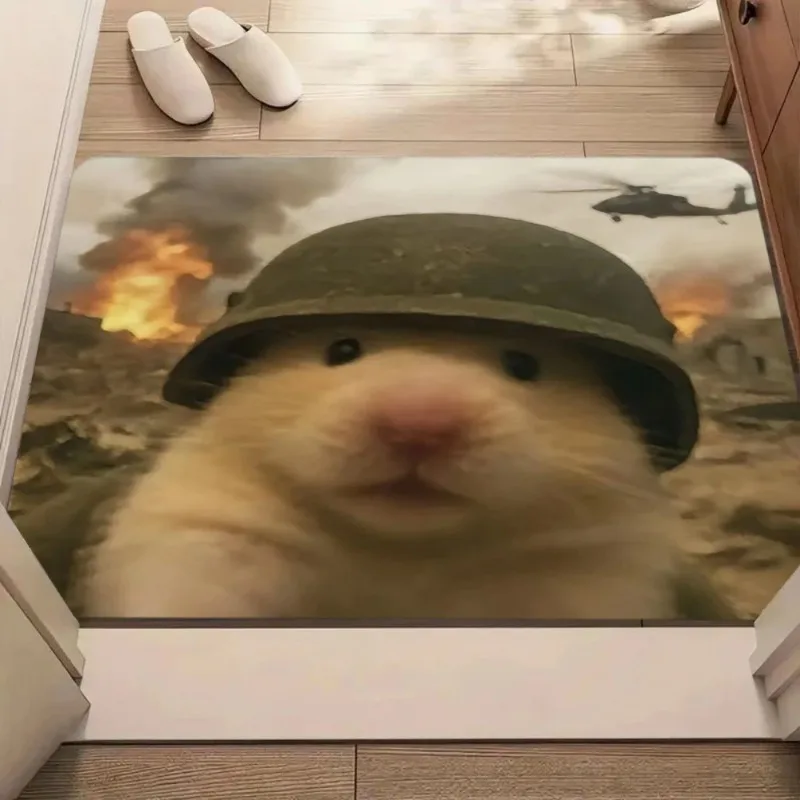 Funny Pilot Hamster Carpet Animal Pattern Rug Soft Floor Mat for Home Decoration Door Mat Home Floor Mat Welcome Mat