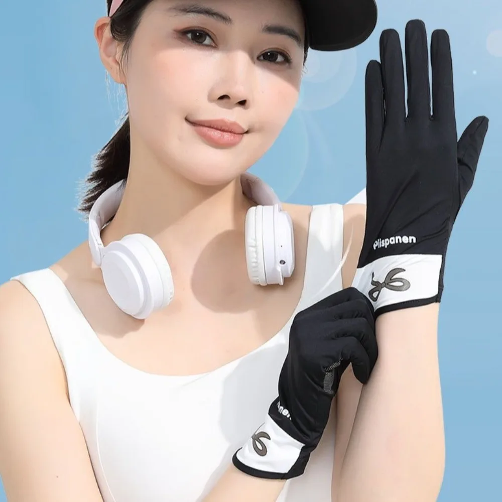 

Новые перчатки из ледяного шелка с сенсорным экраном, анти-УФ-откидные солнцезащитные перчатки, дышащие нескользящие варежки для вождения, унисекс