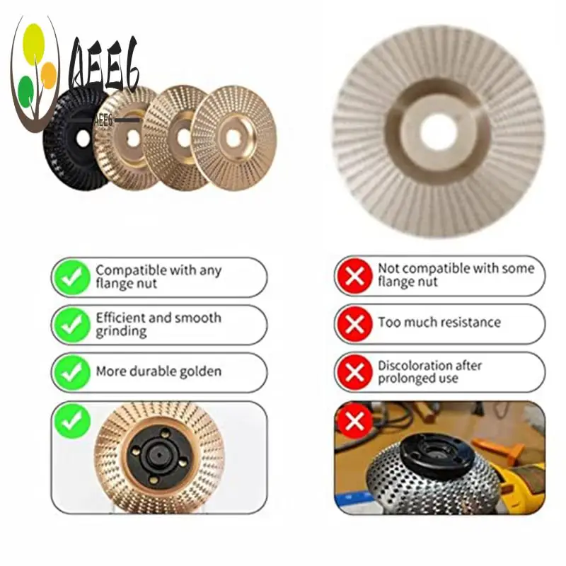 

AEE6-5 Pack Wood Carving Disc Set Replacement For 4Inch Angle Grinder With 5/8Inch Arbor, Angle Grinder Attachments, Woodworking