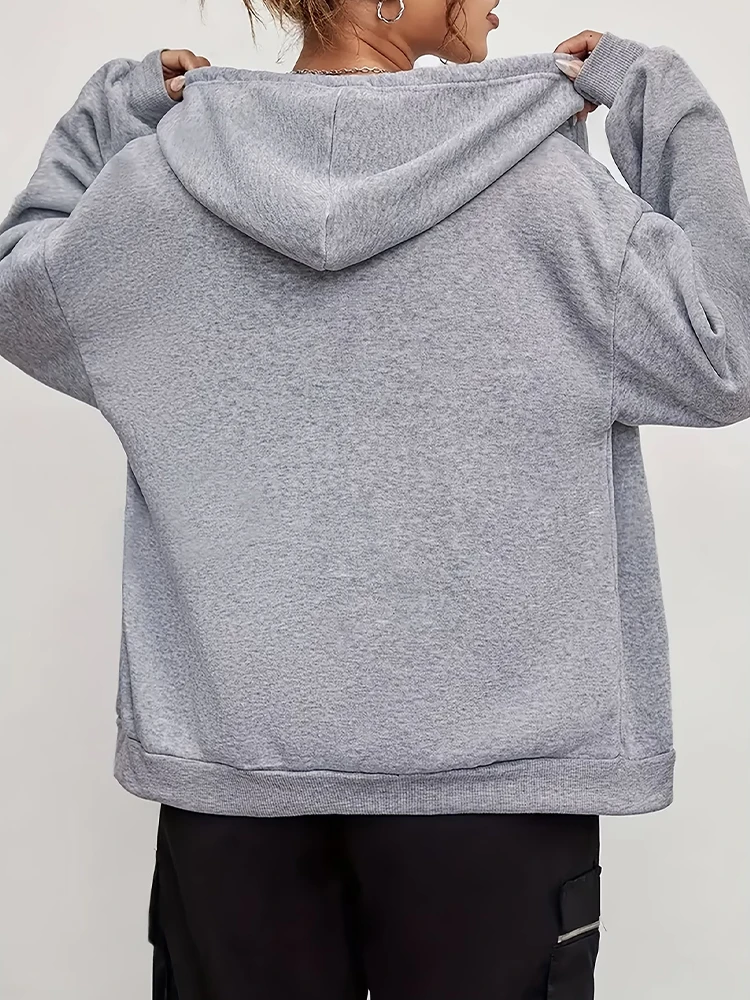 2026 Herbst Winter Damen Urban Casual Mode Warme Kapuzenjacke Mantel Bestseller Damen Hoodie Niedlicher Katzen-Print Reißverschluss-Sweatshirt – Detail 6