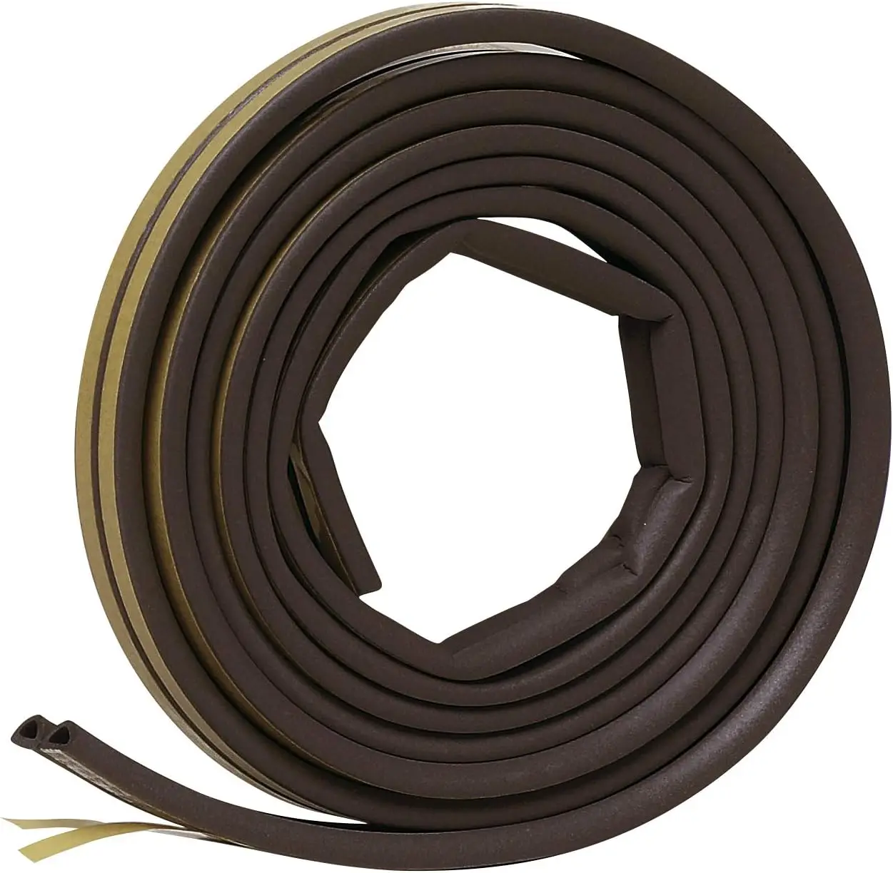 

Self-Stick Rubber Weatherseal Tape, 5/16" W x 1/4" T x 17 ft L, Brown - Fits Medium Gaps, Flexible & Durable