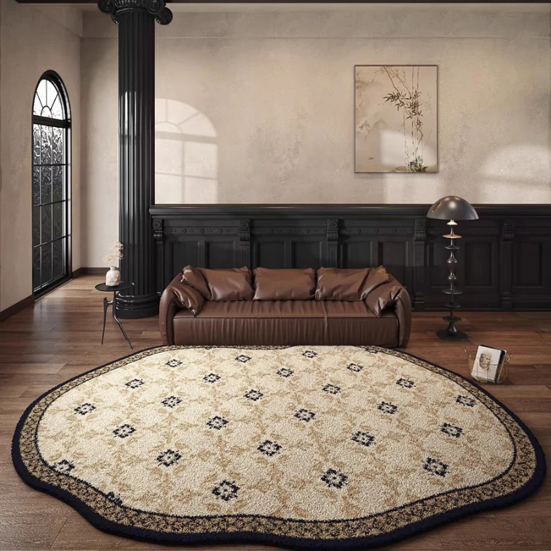 Vintage Living Room Carpet Stain-resistant Wear-resistant Floor Mat Irregular Bedroom Bedside Rug Large Size Rugs Home Decor 양탄자